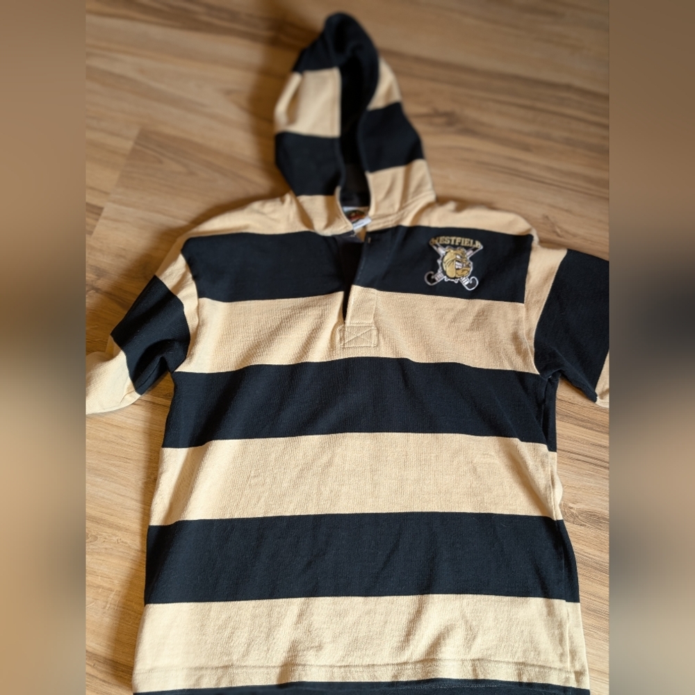 Barbarian Rugby Wear Striped Rugby Hoodie Size Small